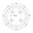 Lánckerék FSA Gossamer ABS 4H, 110x52t 
