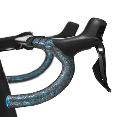 Supacaz Super Sticky Kush - Splat - Blue Refractor + Blue Plugs