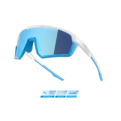 FORCE APEX kerékkpáros szemüveg white-grey, blue mirror lencsékkel